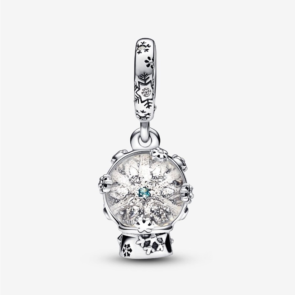 Pandora Snowflake Snowglobe Dangle Charm - Picture 2 of 5